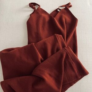 Chocolate brown knit maxi